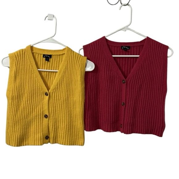 Art Class Girls Yellow & Pink 2pc Vest(Size L 10-12) - Picture 2 of 7